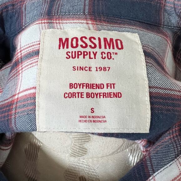 Mossimo Boyfriend Fit Long Sleeve Plaid Button Up Small - Picture 4 of 4